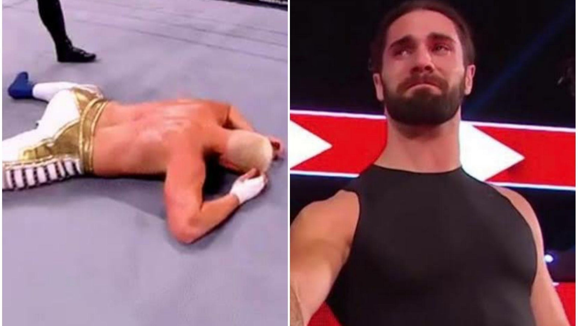 Cody Rhodes (left); Seth Rollins (right)