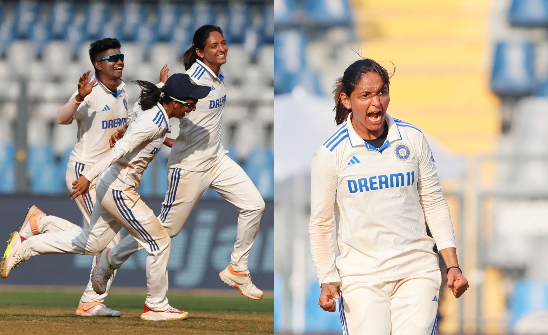 Harmanpreet Kaur took two wickets on day 3 of the Test against Australia. 