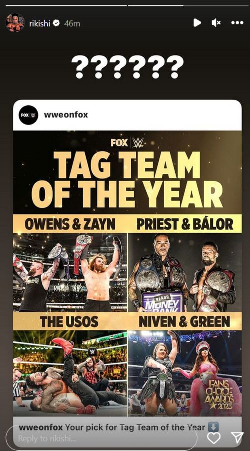 Screenshot of Rikishi's Instagram Stories post