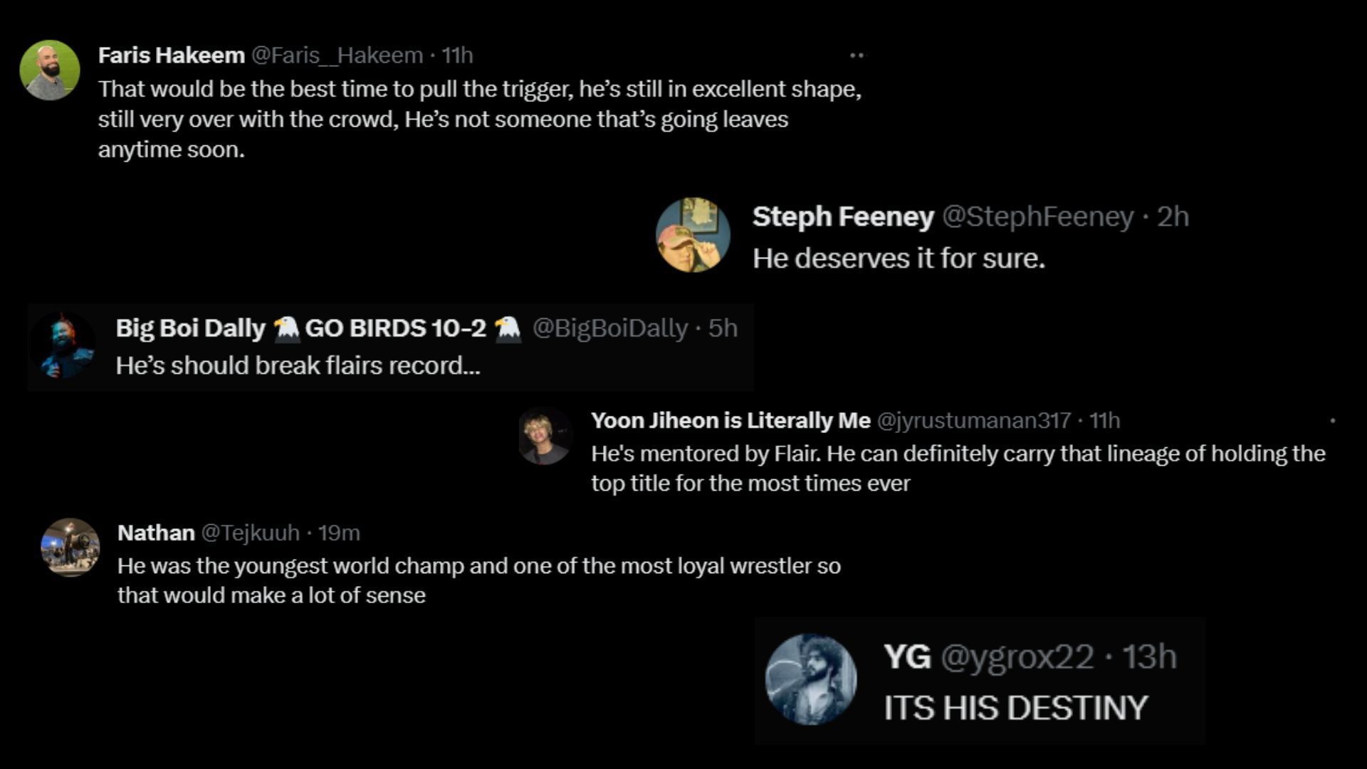 Screenshot of some more fan reactions