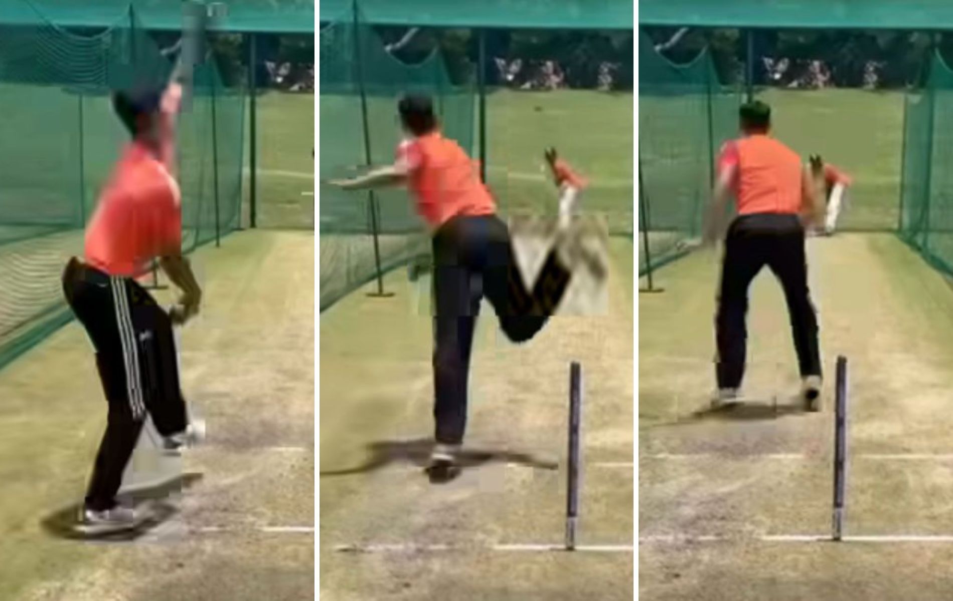 Yashasvi Jaiswal bowling in the nets. (Pics: Instagram)