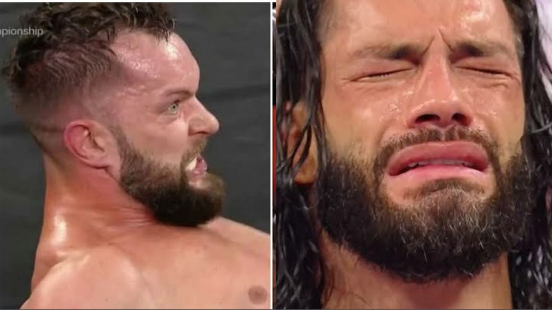 Finn Balor (left); Roman Reigns (right)