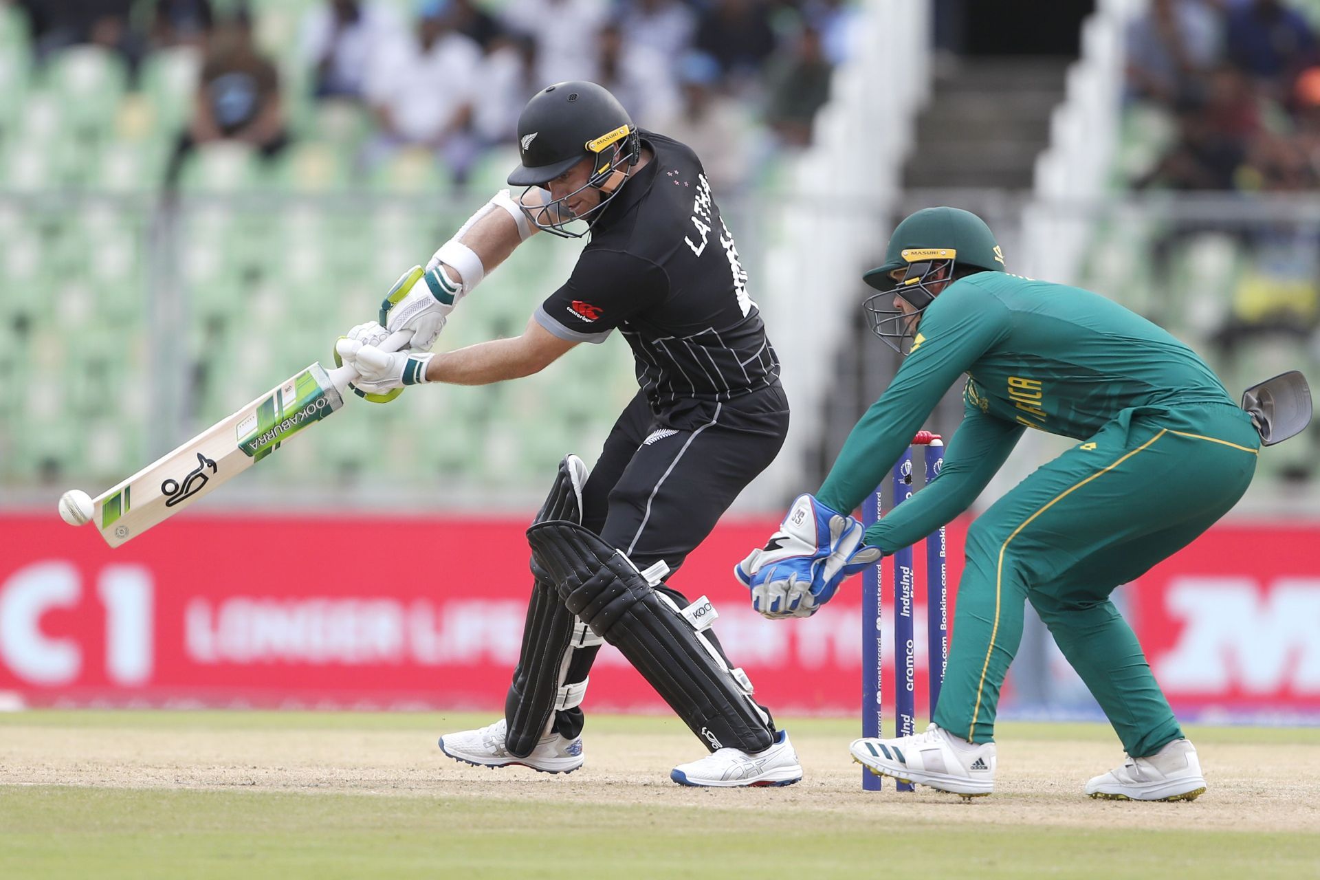 Tom Latham in action in the World Cup.