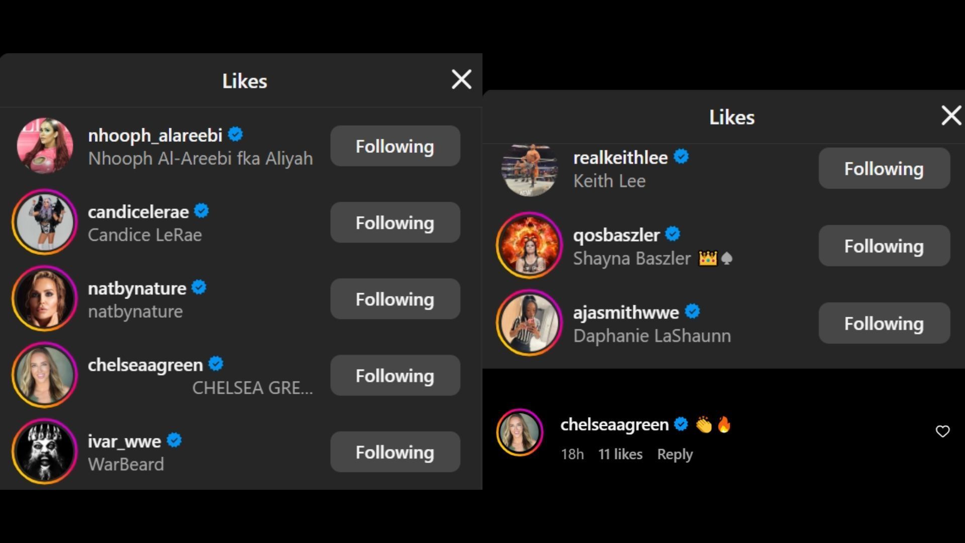 WWE Superstars react to Michin&#039;s Instagram update.