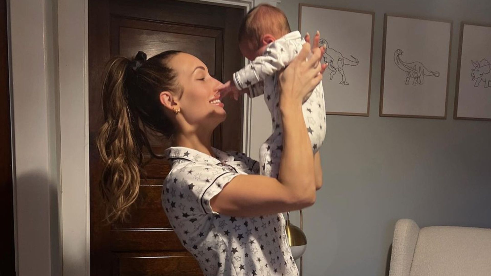 Carmella with her son Dimitri, who was born on November 8. 