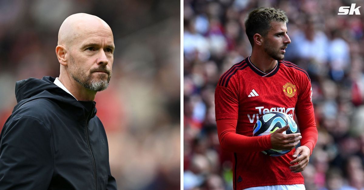 Manchester United manager Erik ten Hag (left) and Mason Mount