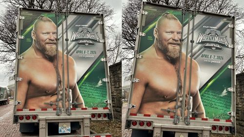 Brock Lesnar on WWE's production truck