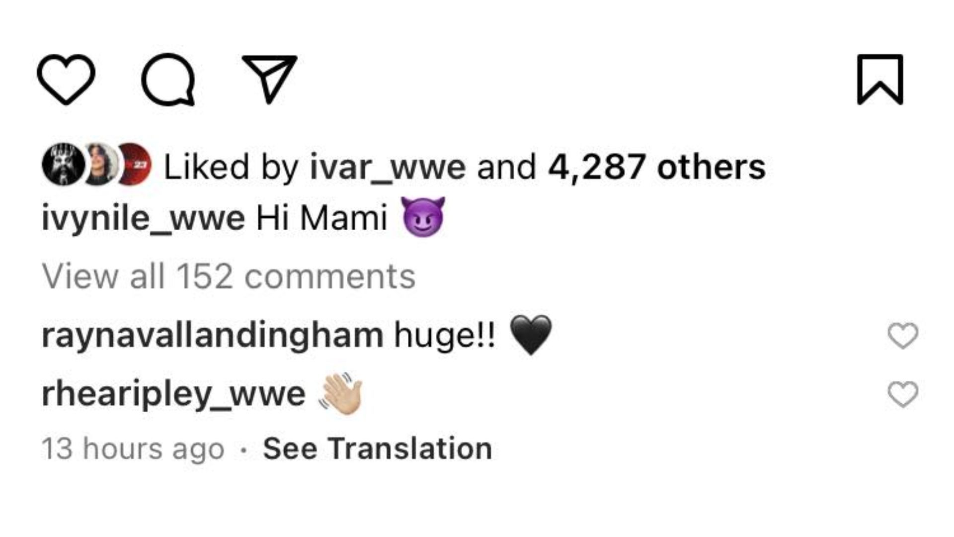 Rhea Ripley&#039;s response to Ivy Nile