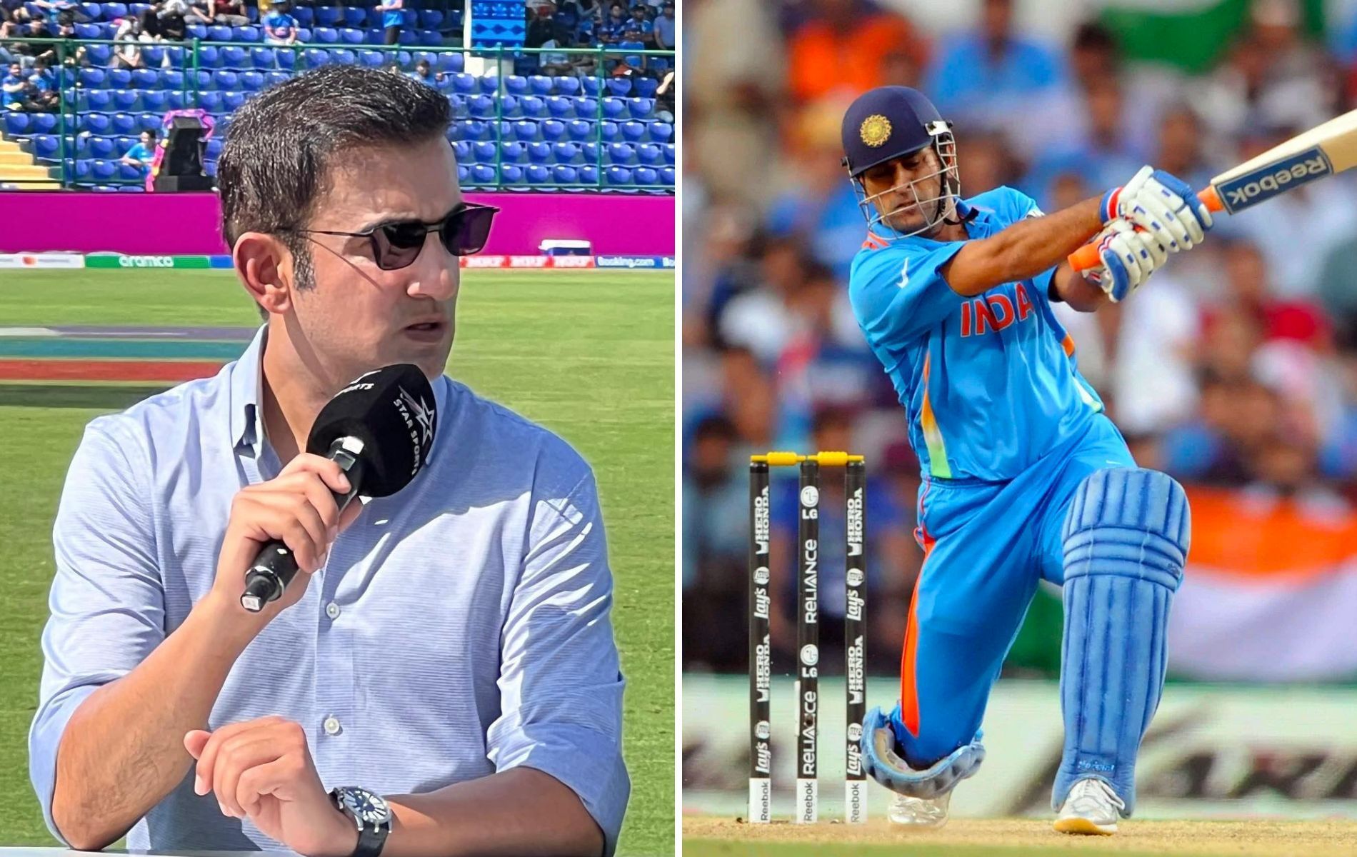 Gautam Gambhir (L) and MS Dhoni (R). (Pics: X)