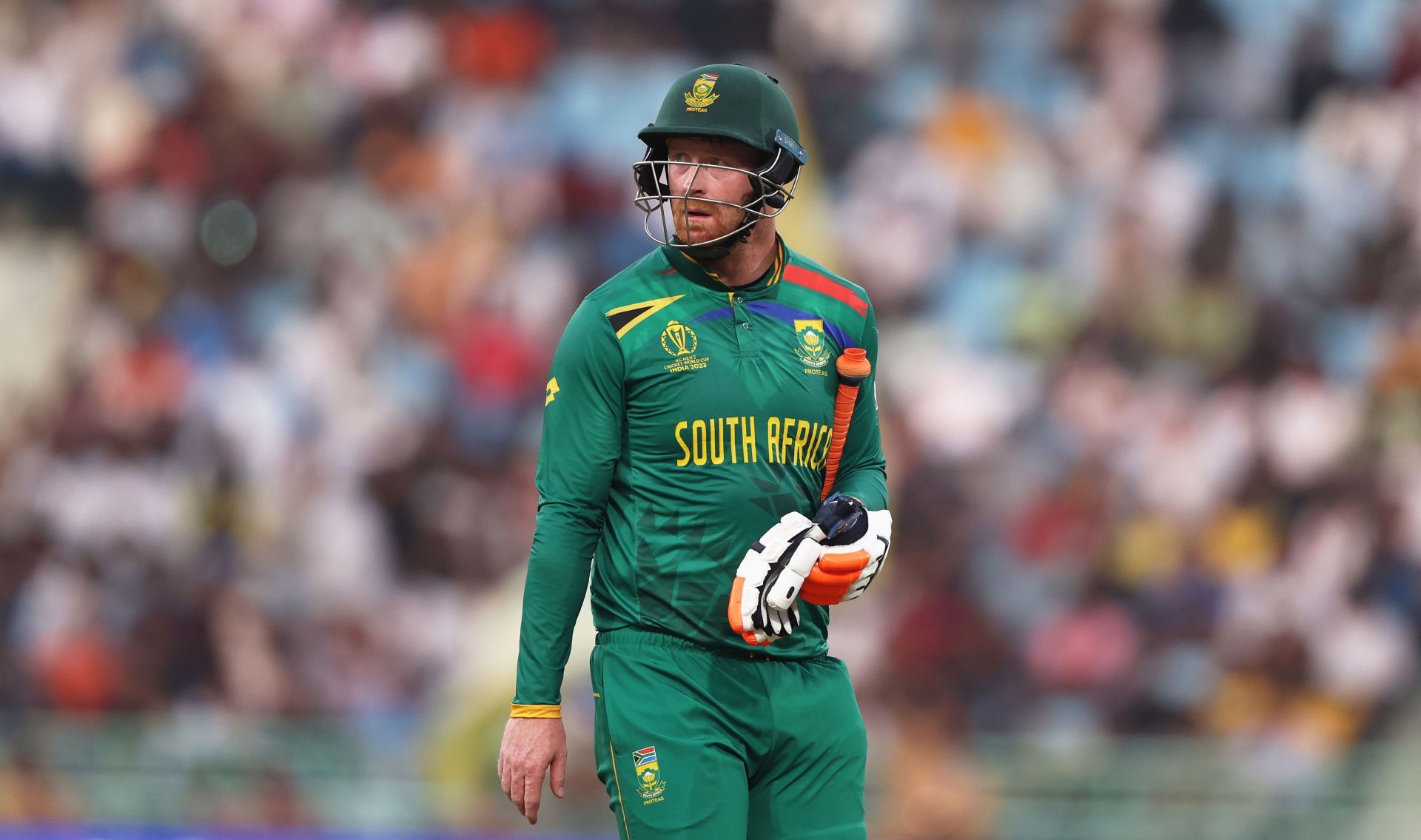 Heinrich Klaasen in action, Australia v South Africa - ICC Men's Cricket World Cup India 2023