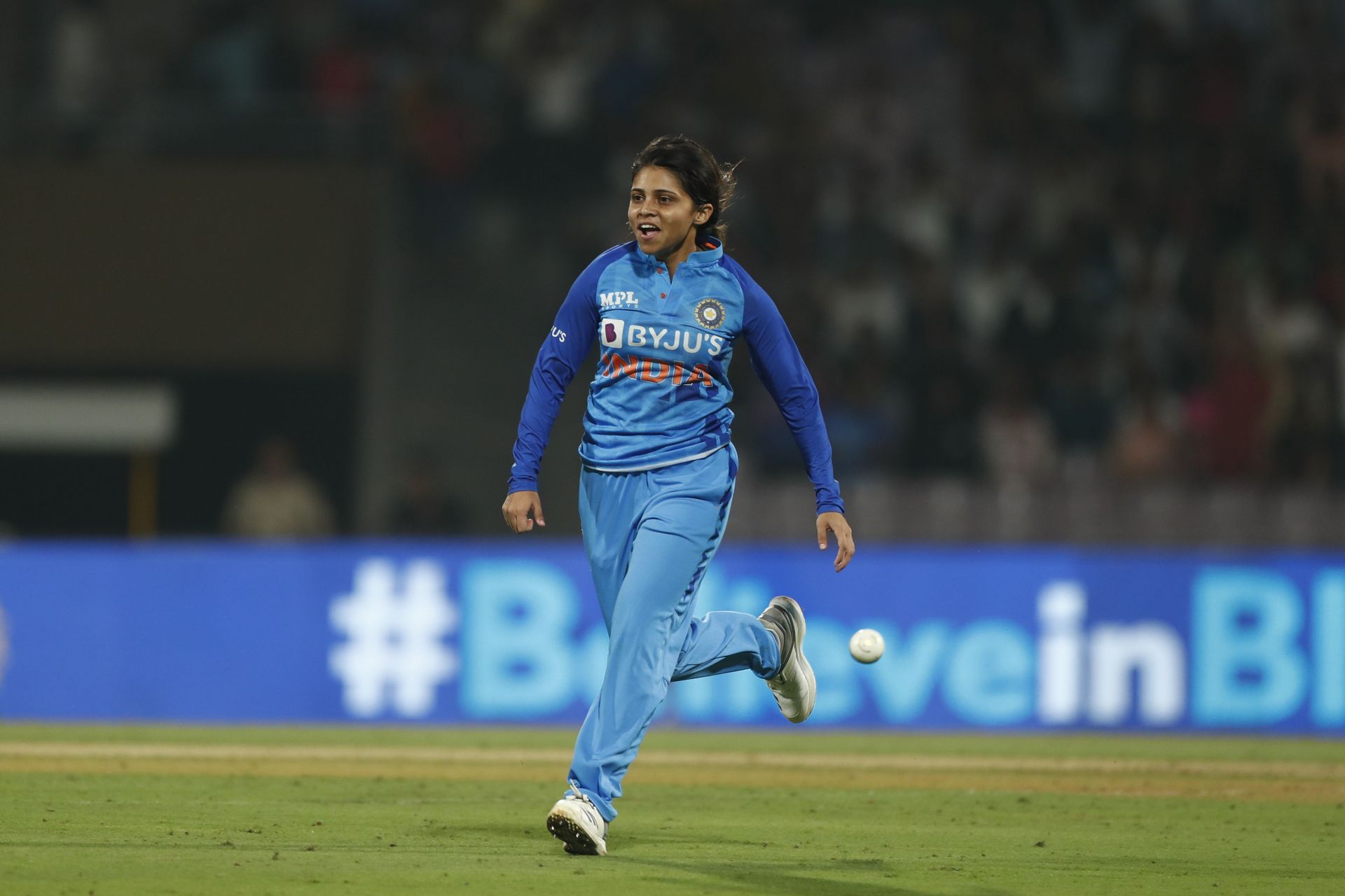 Devika Vaidya celebrates: India v Australia - T20 Series: Game 1