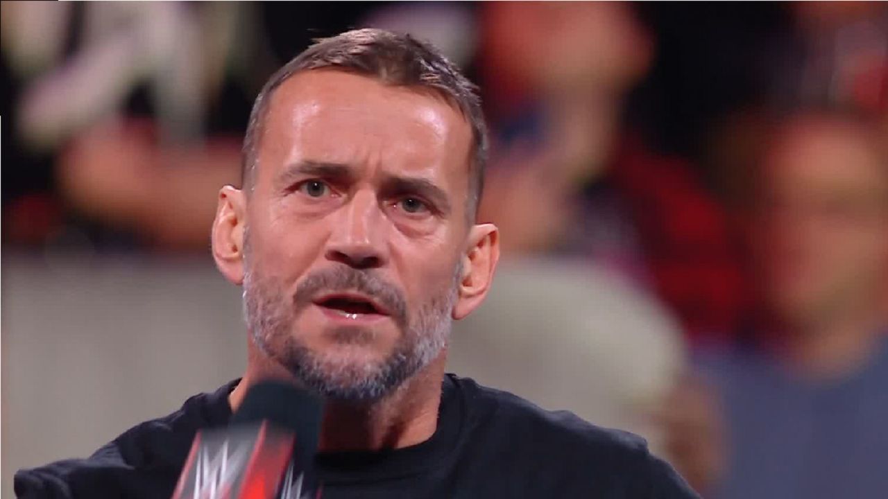 CM Punk cutting a promo on WWE TV