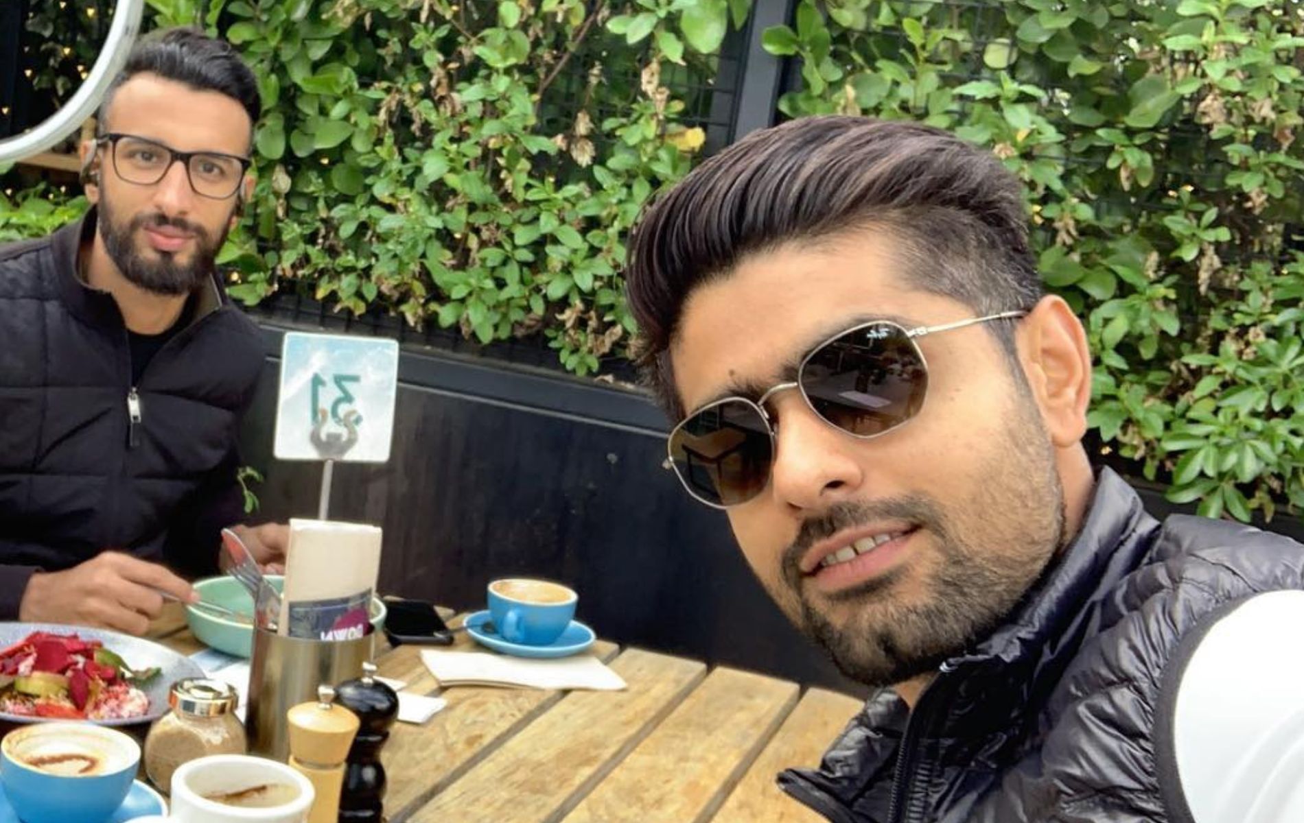 Shan Masood (L) with Babar Azam (R). (Pic: Instagram)