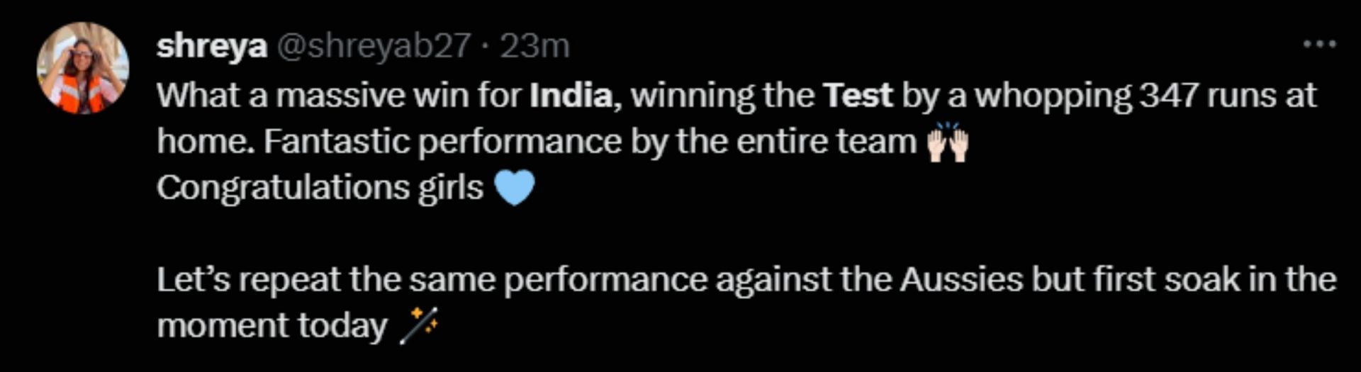 X users react to India's win.