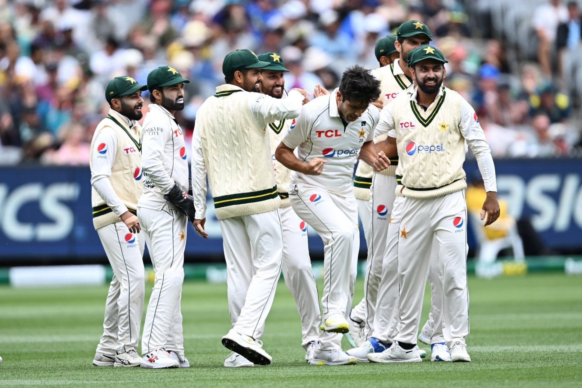 Mir Hamza celebrates a wicket at MCG. (Image Credits: Twitter)