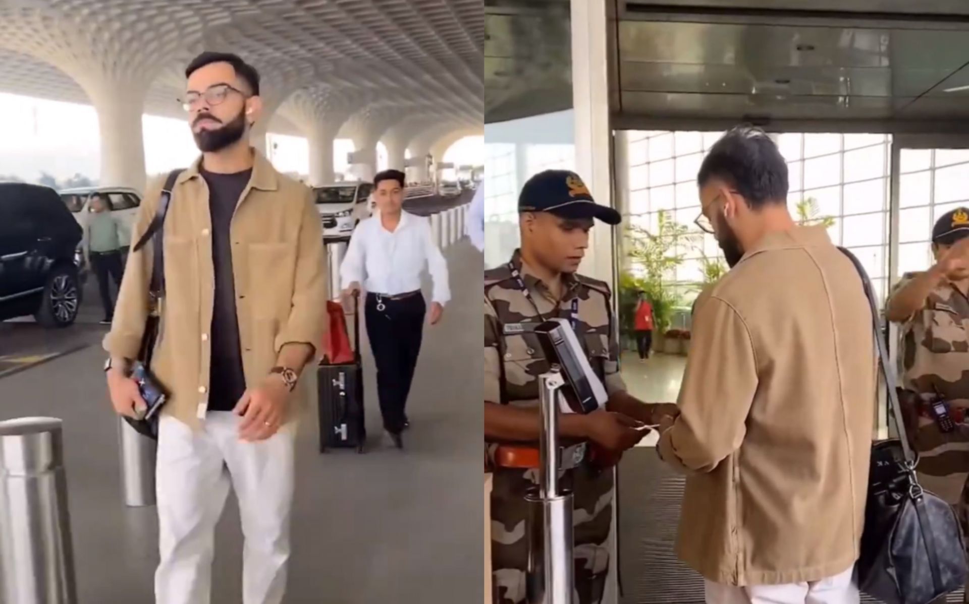 Virat Kohli spotted at the Airport, leaving for South Africa. 