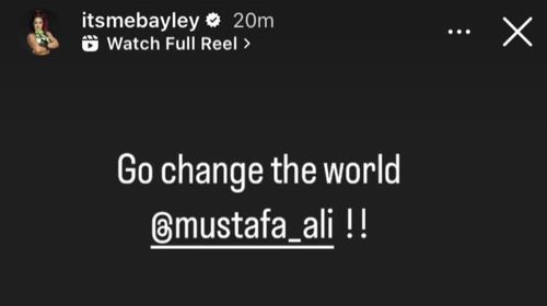 A screenshot of Bayley's message to Ali on Instagram