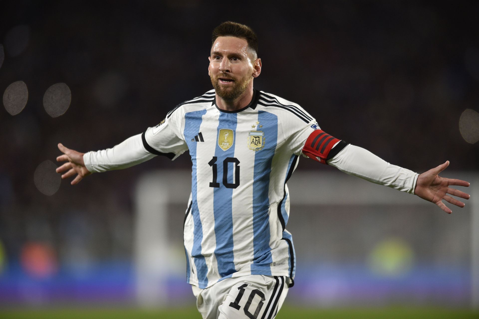 Lionel Messi in action for Argentina