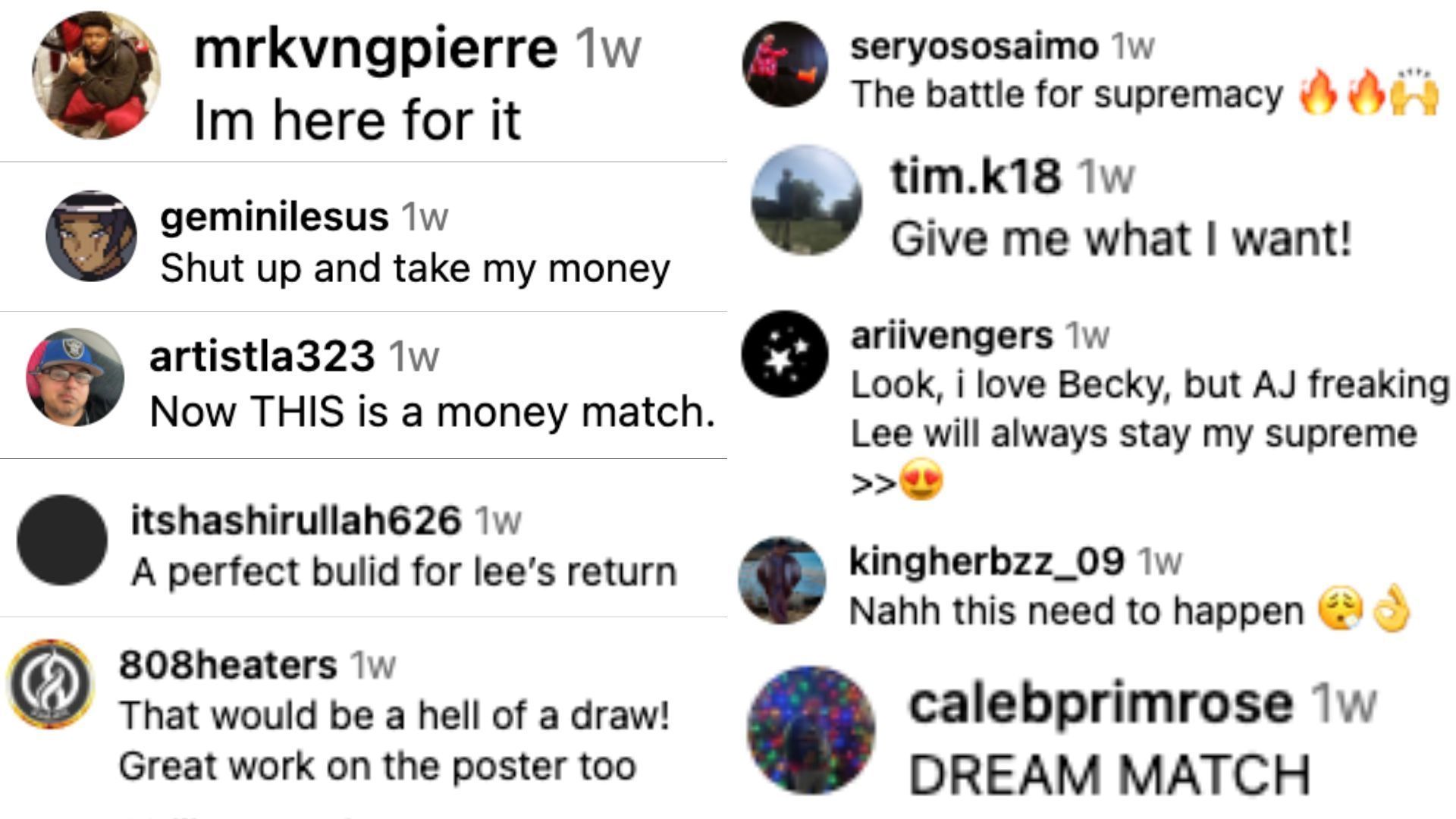 Fans react to a potential dream match next year.