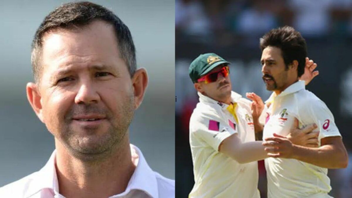 RIcky Ponting, David Warner and Mitchell Johnson