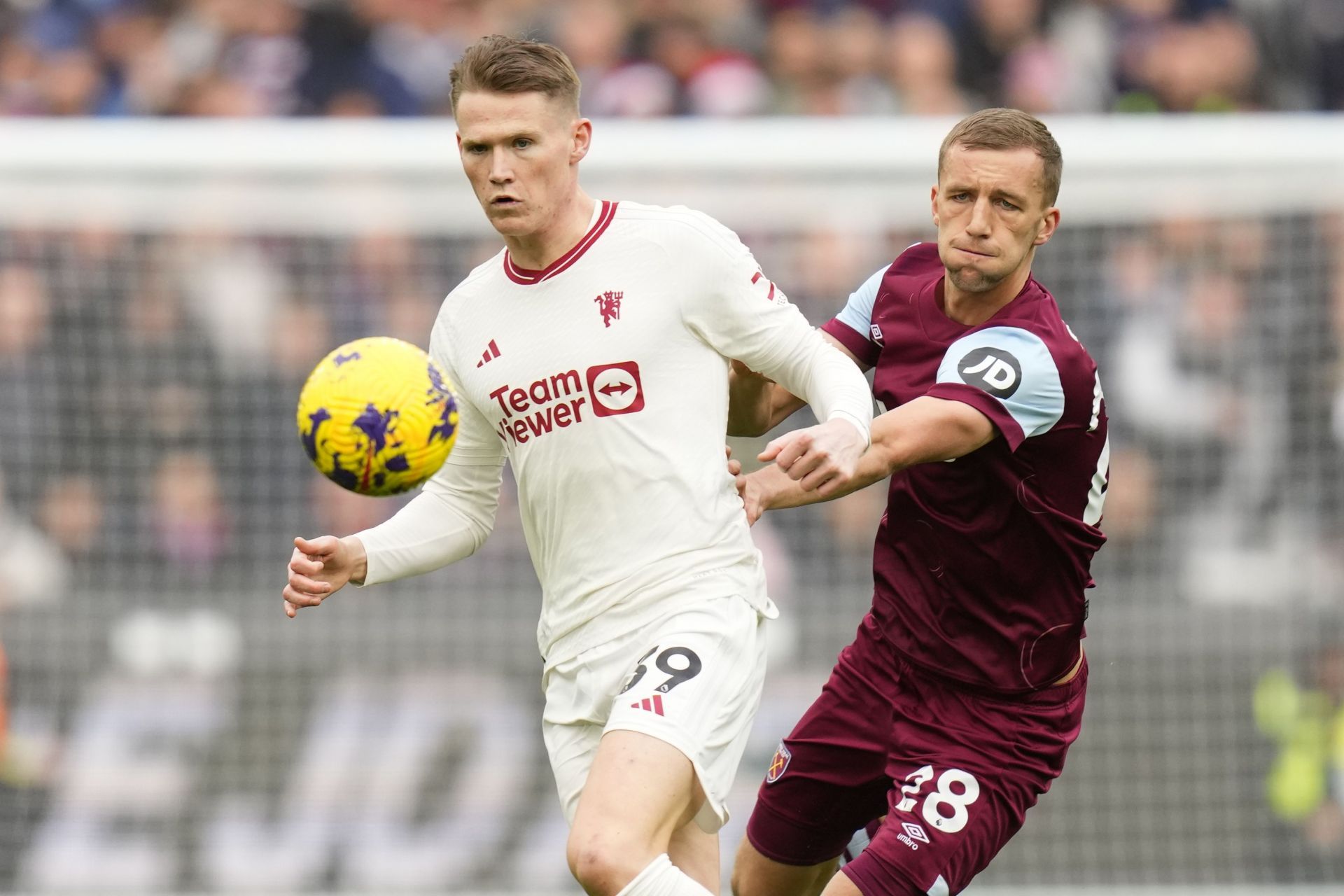 Manchester United midfielder Scott McTominay (left)