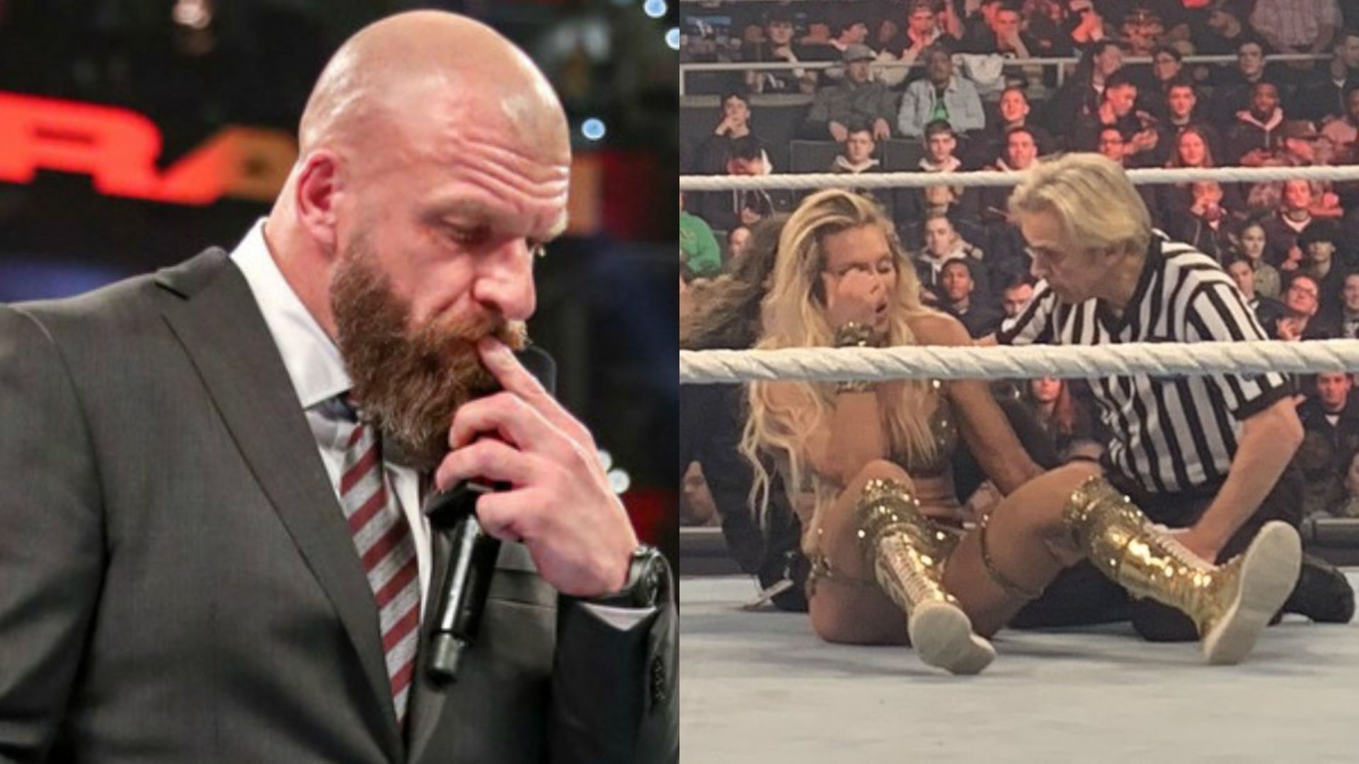 WWE Chief Content Officer Triple H (left) and Charlotte Flair (right)