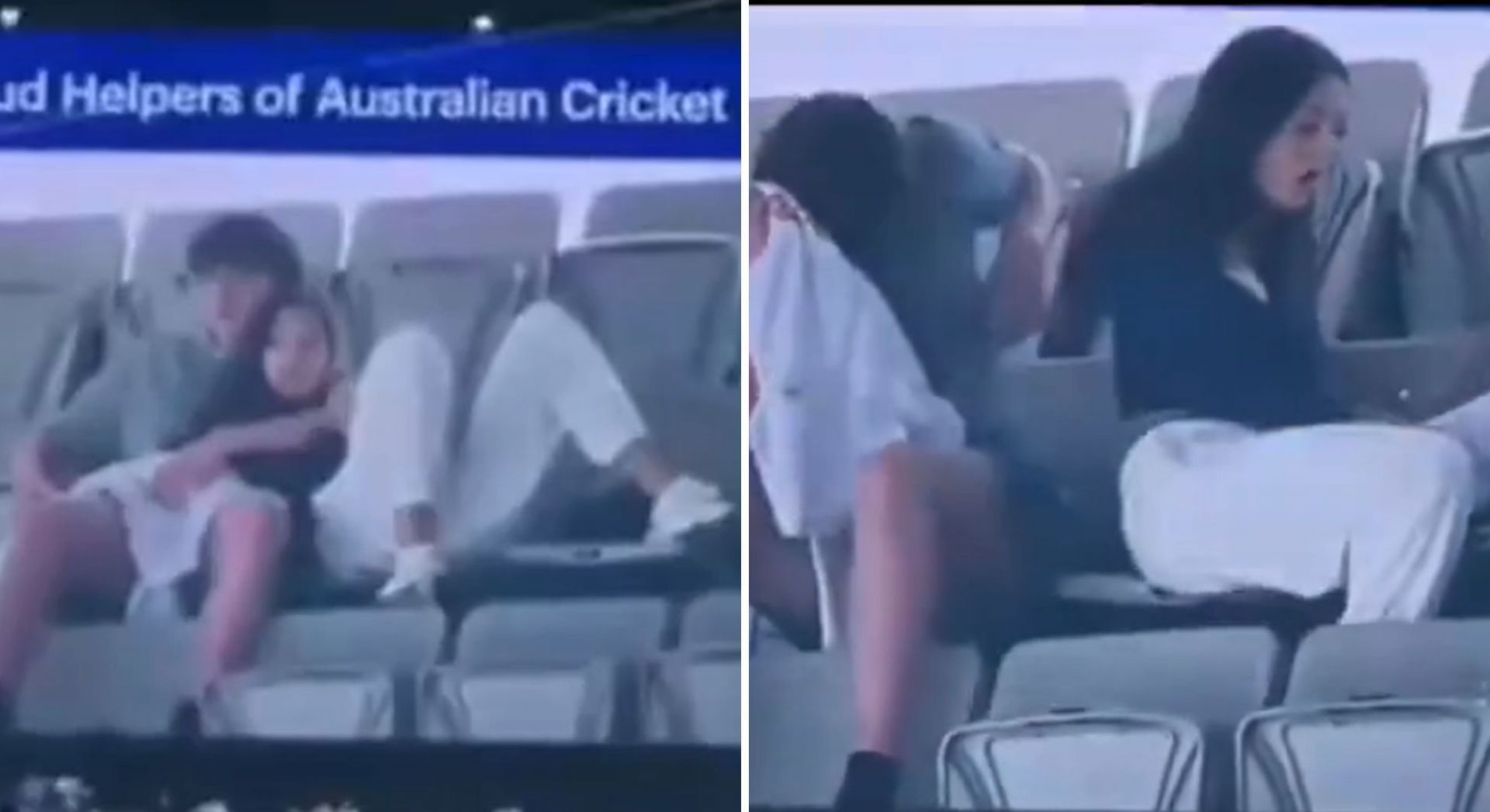 A cuddling couple caught on the big screen on Day 3 of AUS vs PAK second Test at MCG.