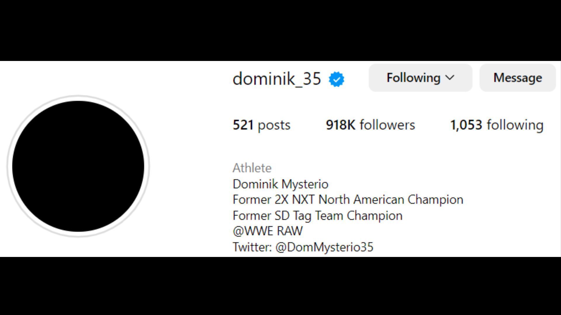 Dirty Dom's Instagram profile.