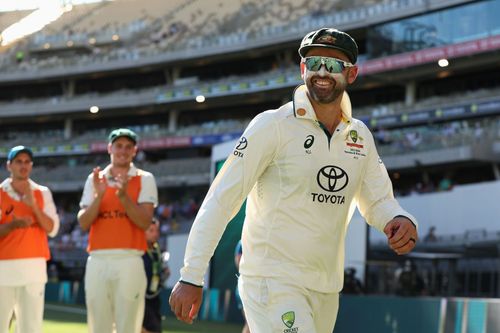 Nathan Lyon after Australia v Pakistan - Men's 1st Test: Day 4 [Getty Images]