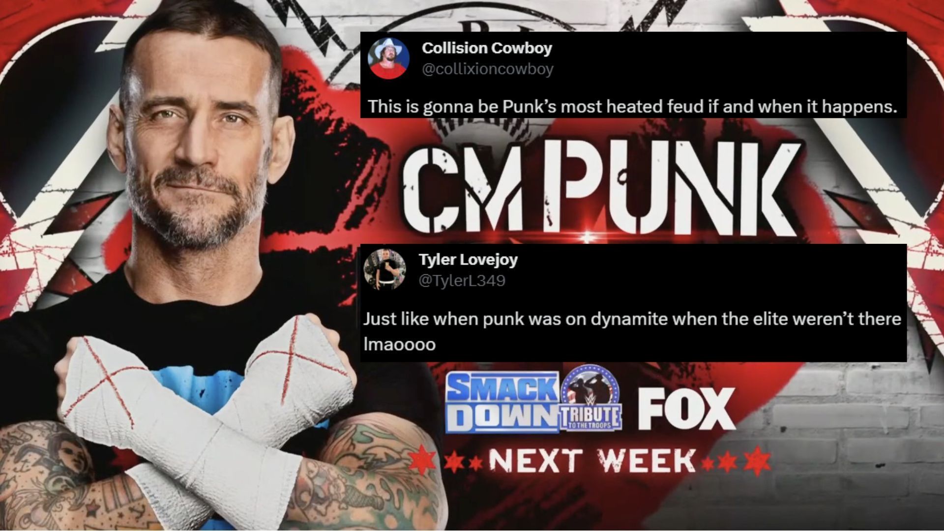 CM Punk will be on WWE SmackDown next week.