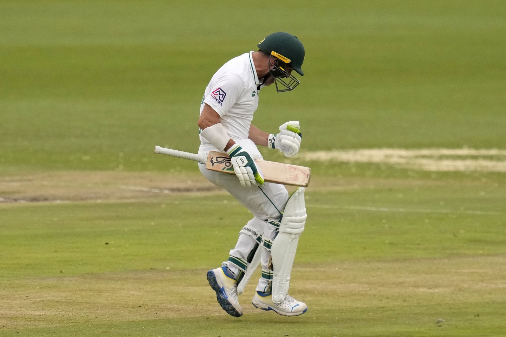 Dean Elgar&#039;s 185-run knock virtually knocked India out of the game. [P/C: AP]