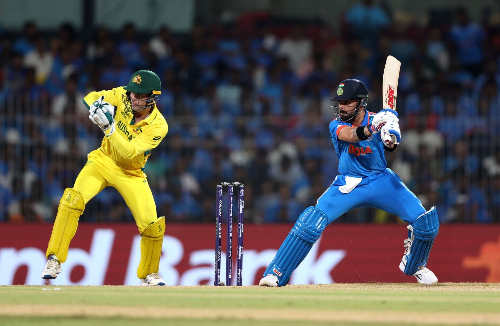 Virat Kohli during his knock of 85 against Australia in Chennai. (Pic: Getty Images)