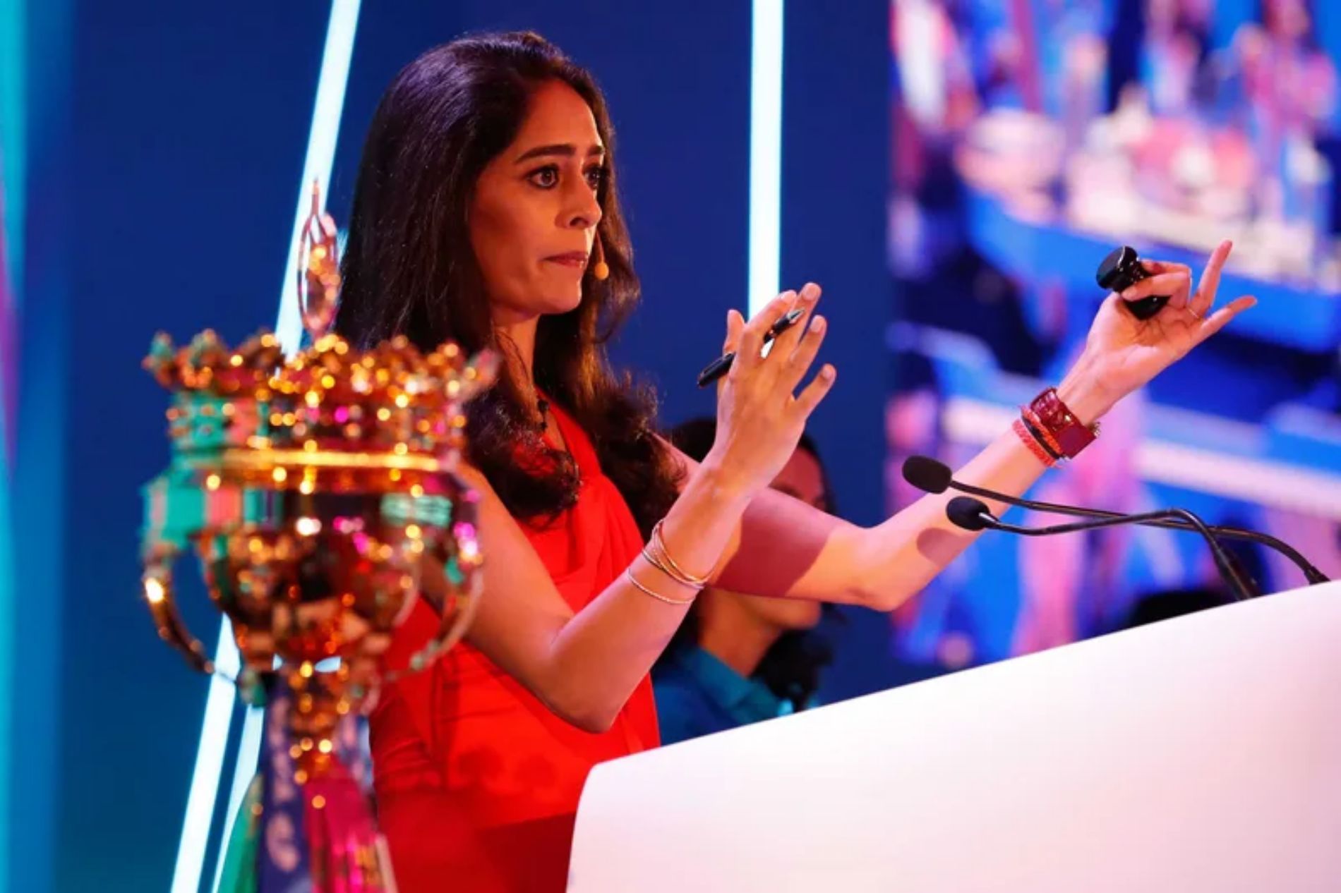 WPL 2024 auction, auctioneer Mallika Sagar