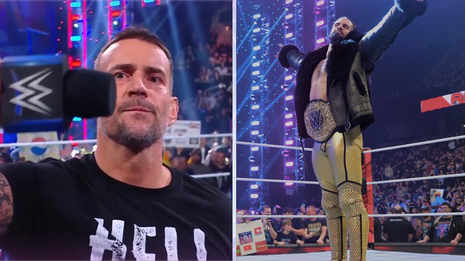 CM Punk (left); Seth Rollins (right)