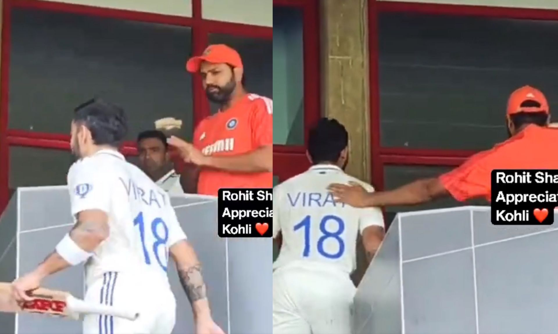 Virat Kohli and Rohit Sharma in the dressing room after the conclusion of 1st Test on Thursday. 