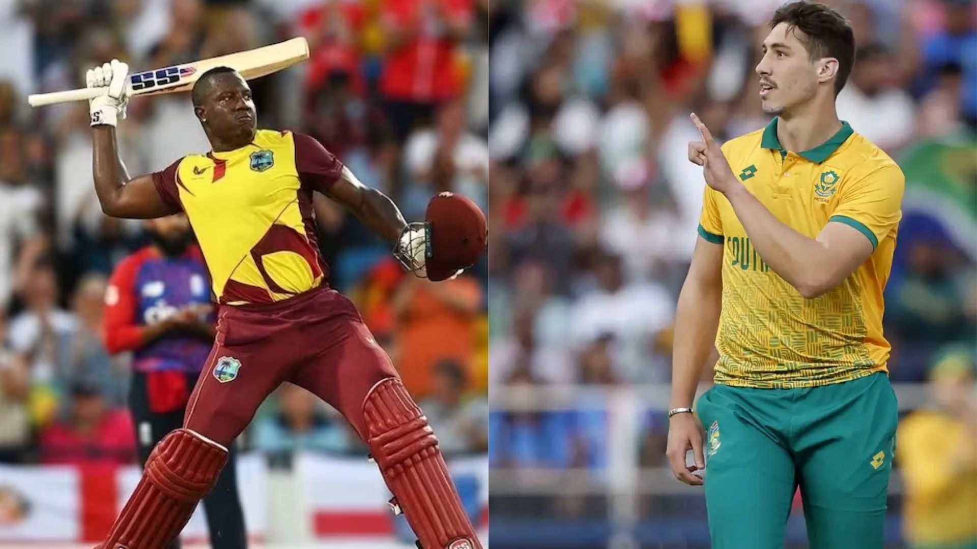 Rovman Powell (L) &amp; Nandre Burger will play for RR in IPL 2024 (P.C.:X)