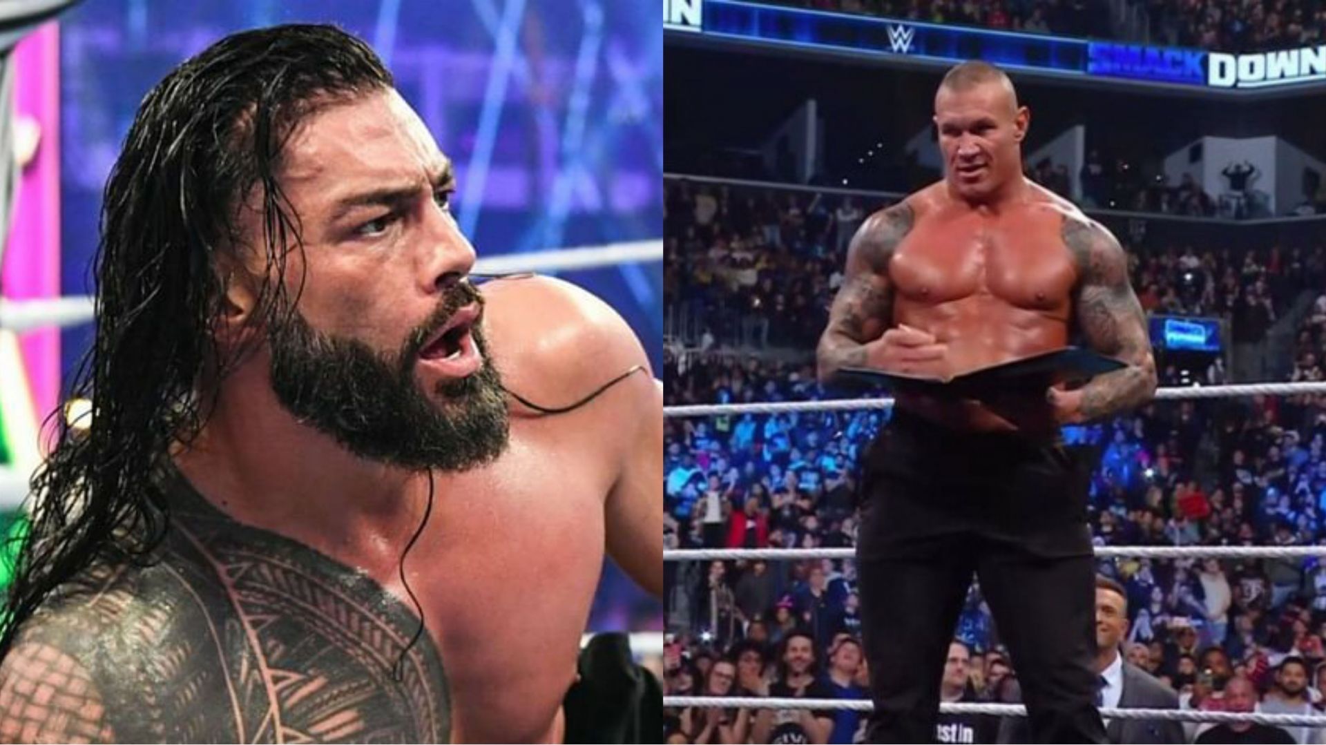 Roman Reigns (left); Randy Orton (right)