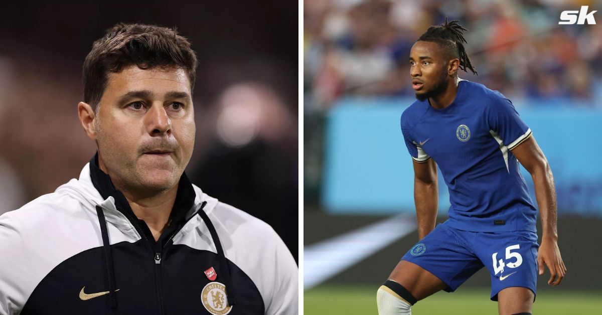 Chelsea boss Mauricio Pochettino (left) and striker Christopher Nkunku