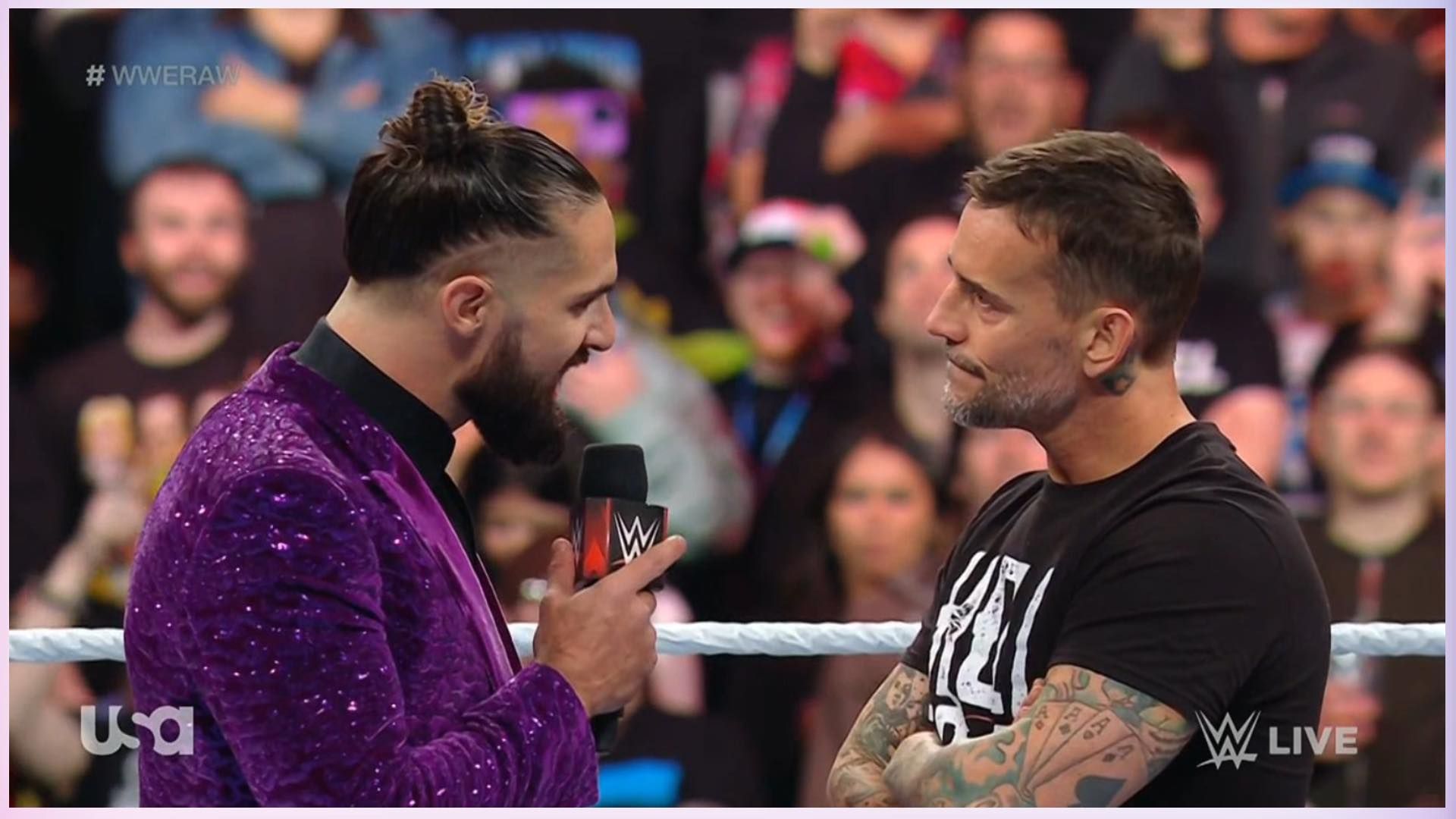 Seth Rollins and CM Punk came face-to-face on WWE RAW tonight.