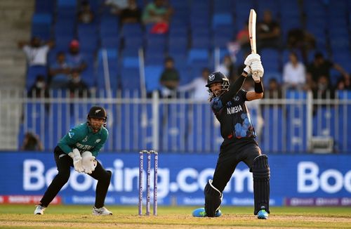 David Wiese in action: New Zealand v Namibia - ICC Men's T20 World Cup 2021