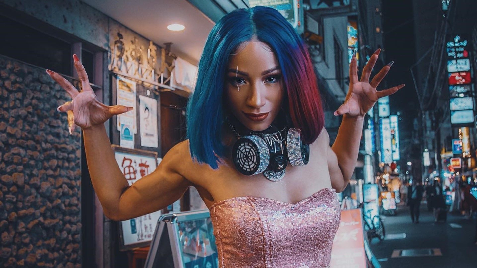 Mercedes Mon&eacute; aka Sasha Banks poses in Japan