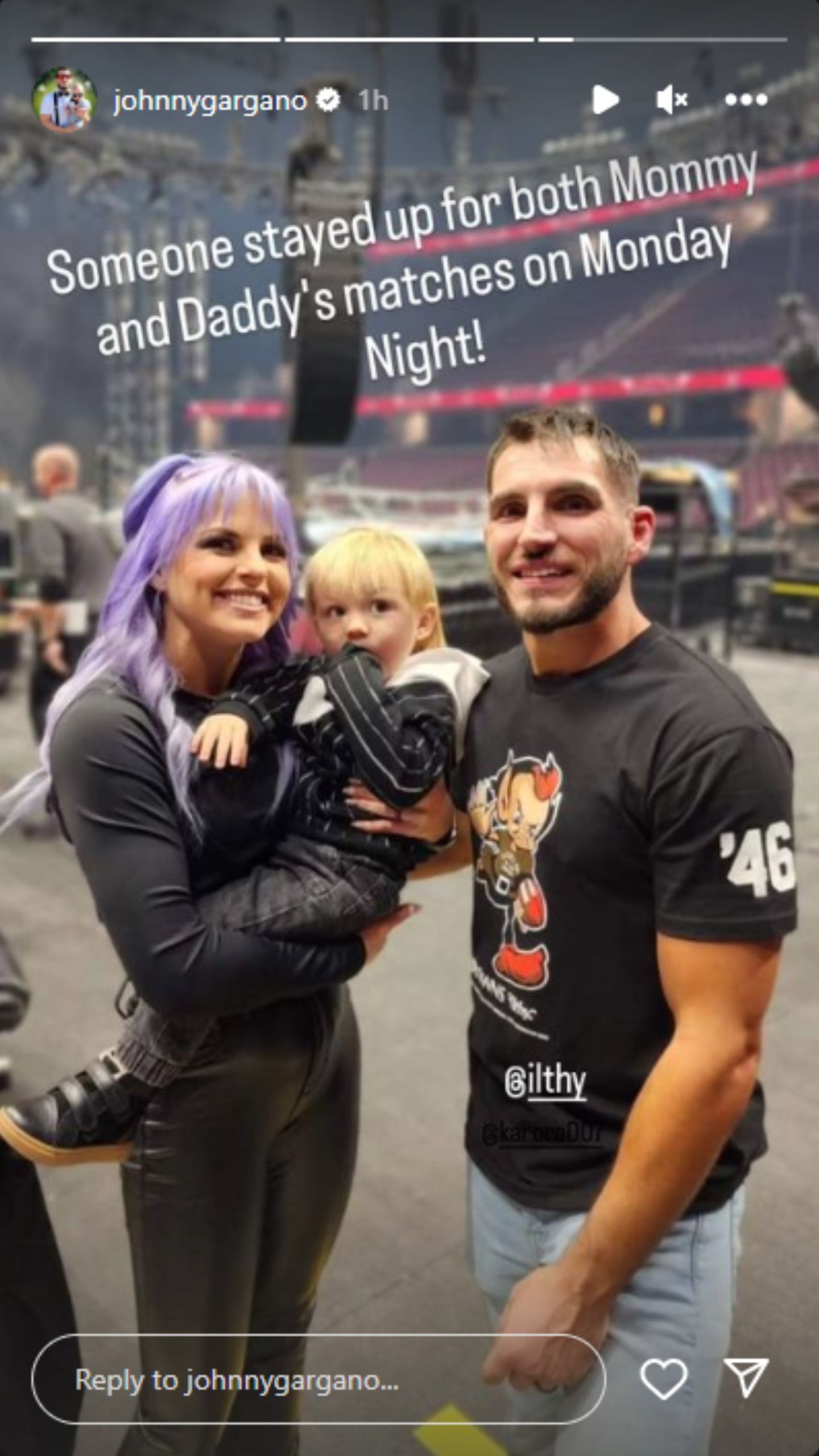 Johnny Gargano shared this on his Instagram stories.