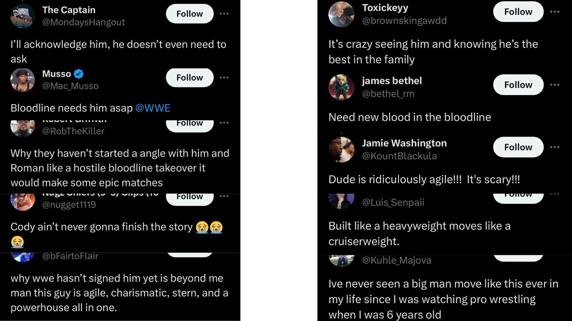 Fan reaction to Jacob Fatu&#039;s in-ring work