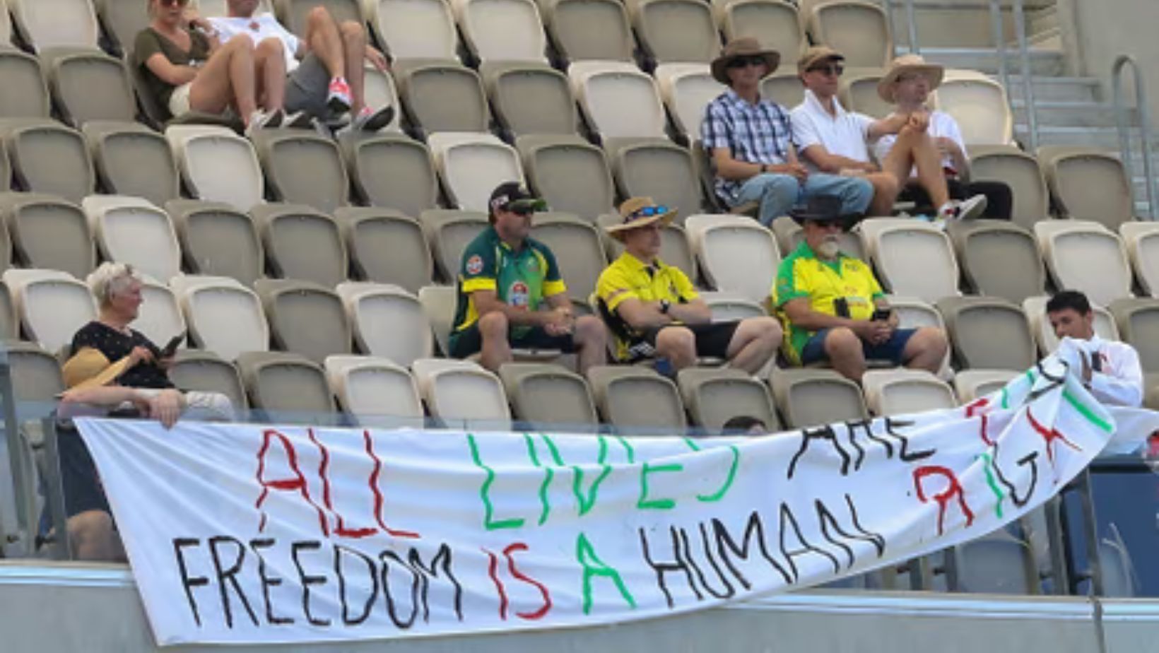 Pro-Palestine banner at Perth