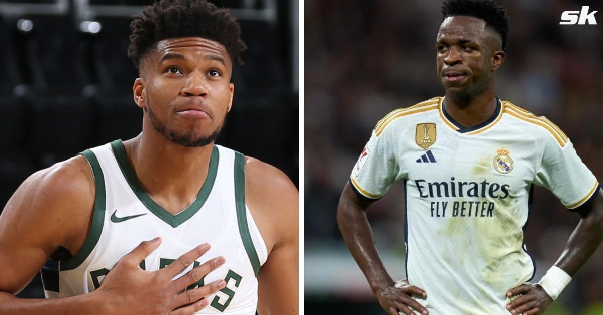 NBA superstar Giannis Antetokounmpo and Vinicius Jr 