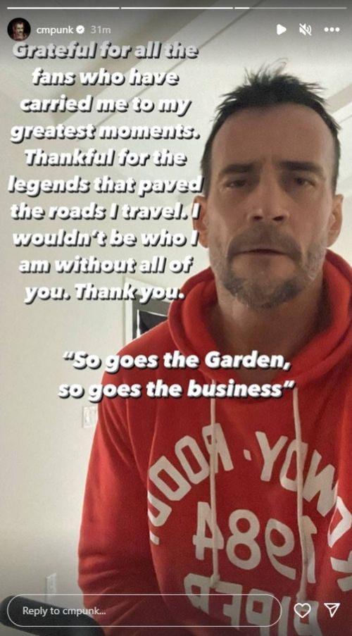 Screengrab of CM Punk's Instagram stories