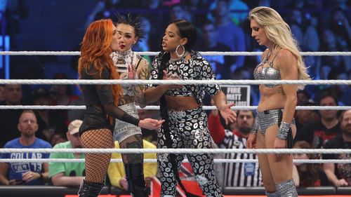 Becky Lynch, Shotzi, Bianca Belair, and Charlotte Flair (left to right)