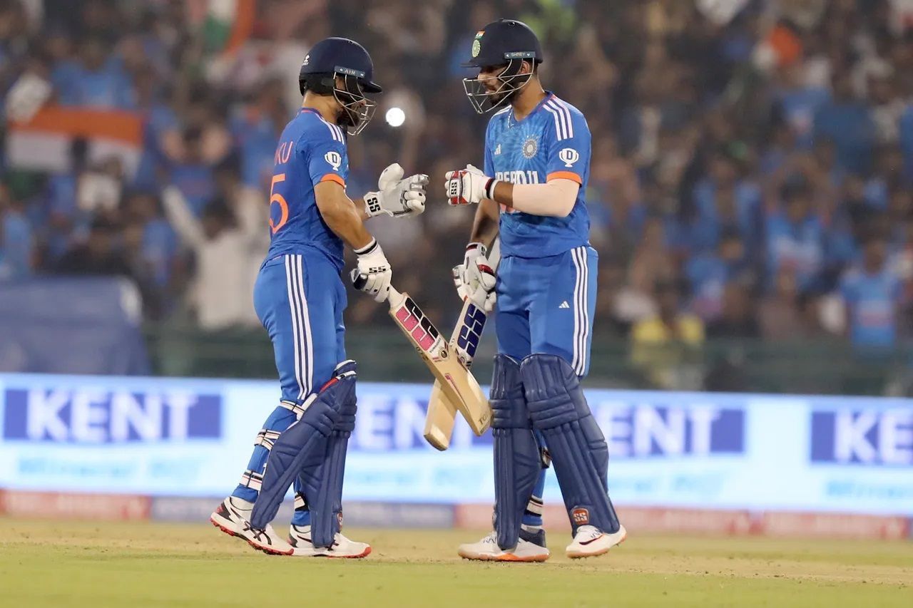 Rinku Singh and Jitesh Sharma added 56 runs for the fifth wicket in just 5.2 overs. [P/C: AP]