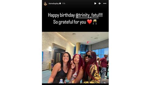 Bayley's wish to Trinity on her Instagram Story.