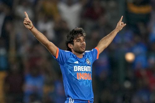 Ravi Bishnoi was the highest wicket-taker in India's T20I series win against Australia. [P/C; AP]